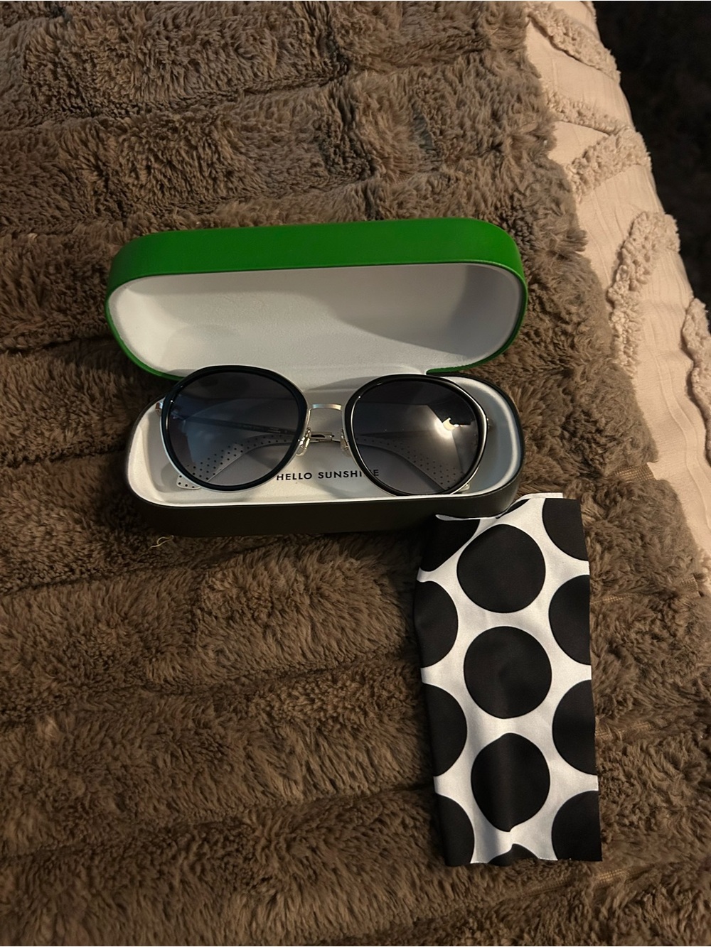 kate spade Round Sunglasses with Blue Gradient Lenses